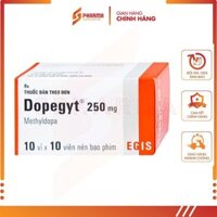 Dopegyt 250mg – Hỗ trợ biểu hiện tăng huyết áp – Egis Pharma [Hungary] – 1 vỉ x 10 viên
