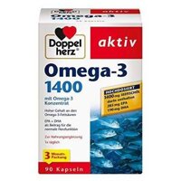 Doppelherz Omega-3 1400 mg - Omega hàm lượng cao axit béo EPA & DHA cùng với vitamin E - 90 viên