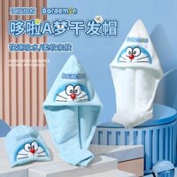 Doraemon Mũ Trùm Đầu Thấm Hút Nước Giúp Làm Khô Tóc