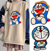 Doraemon vải dán vá phim hoạt hình Doraemon thêu dán quần áo xuống áo khoác áo len vá lỗ