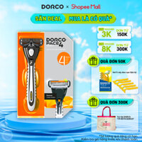 DORCO PACE 4 - Dao Cạo Râu Hàn Quốc 4 Lưỡi - Hộp Gồm 1 Cán Dao và 1 Đầu Cạo