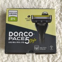DORCO PACE 5 STYLE /Hộp 1 dao cạo râu kèm đầu dao 5 lưỡi + 10 đầu dao thay thế)/Nội địa Hàn