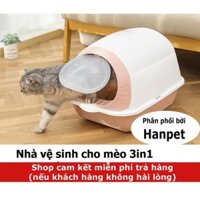 Doremiu- (3in1) Nhà vệ sinh cho mèo nhỏ dưới 4kg dạng hộp kín 3 trong 1 kiêm khay đựng cát và Tặng xẻng xúc cát mèo