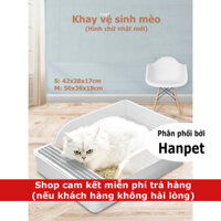 Doremiu - Khay vệ sinh mèo chữ nhật NHỎ khay đựng cát vệ sinh cho mèo bé <4kg  kèm xẻng xúc cát vệ sinh mèo