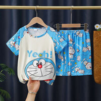 Doremon Brothers Sisters Bộ Đồ Ngủ Chị Em Bộ Đồ Ngủ Quần 3 Tuổi 4 Bé Gái 6 Bé Trai 8 Mùa Hè Mỏng Phong Cách 9 Trẻ Em Quần Áo Nhà