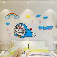 ✨Doremon Dán Tường Phòng Ngủ Đầu Giường 3d Acrylic Ba Chiều Phòng Trẻ Em Mẫu Giáo Nền Trang Trí Tường Dán Tường 25.1.18