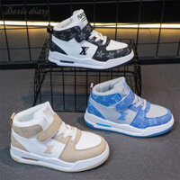 Doris Nhật Ký Bé Trai Giày Sneaker High-Top Board Giày Vải Trẻ Em Đế Mềm Chống Trơn Trượt
