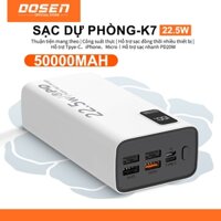 DOSEN Sạc dự phòng Power bank PD22.5W 10000MAH 30000mah 50000mAh pin dự phòng màn hình Led tích hợp tích hợp