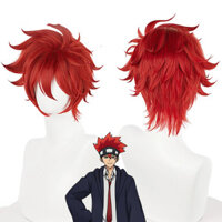 Dot Barrett Cosplay Wig Mashle: Magic and Muscles Tóc tổng hợp chịu nhiệt màu đỏ ngắn