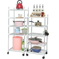 [ĐỘT PHÁ] Kệ  Inox 5 Tầng Sắp Xếp Xoong Nồi Nhà Bếp Gọn Gàng Tiết Kiệm Không Gian