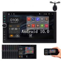 Double Din Bluetooth Car Stereo with Backup Camera Touchscreen Radio Android 10.0 OS GPS Head Unit Car Audio Receiver Support TF/USB, 7 inch MP5 Vi...