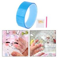 Double Sided Tape Reusable Bubble Balloons Blowing Tape for Pinch Toy Making - Blue 100cmx3cm
