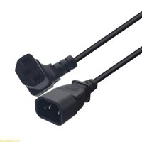 Doublebuy 0 6m IEC320 C14 sang C13 Dây chuyển đổi khuỷu tay dưới Cổng nam sang nữ Bộ chuyển đổi cáp Dây nguồn 60cm Ngắn Lin