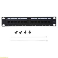 Doublebuy 12 cổng RJ45 Patch Panel Rack Mount Cable Management cho Cat5e Cat6 Ethernet