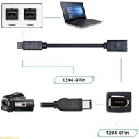 Doublebuy Chiều dài 20cm IEEE 1394 6Pin Nữ đến 1394b 9Pin Nam Firewire 400 đến 800 Cáp Chuyển Đổi Camera Cáp