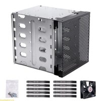 Doublebuy Lồng ổ cứng Tấm thép mạ kẽm + Giá đỡ khay ổ cứng lồng ABS có quạt