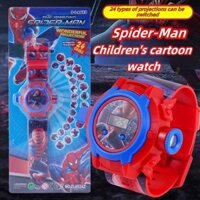 Douyin Cùng Người Nhện Người Sắt Hoạt Hình 24 Hình Chiếu Đồng Hồ Avenger series Đồ Chơi Đồng Hồ Một Mảnh