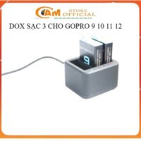 dox sạc 3 pin gopro 12 11 10 9  phụ kiện máy quay gopro   sạc 3 pin gopro 9 10 11 12