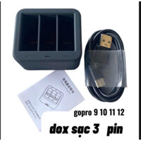 dox sạc 3 pin gopro 12 11 10 9  phụ kiện máy quay gopro   sạc pin gopro 9 10 11 12