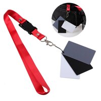 DOXIY 3 in 1 Pocket-Size Digital White Black Grey Balance Cards 18% Gray Card with Neck Strap for Digital Photography - intl