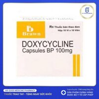 Doxycycline Capsules BP Brawn 100mg trị nhiễm khuẩn (10 vỉ x 10 viên)