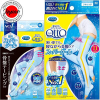 Dr Scholl Medi Qtto Super Cool (Ice Blue) [Full Leg/Spats] length For Sleep night summer Pelvic taping Compression socks Open Toe Lymph Care Made in Japan 100% Authenticity direct from Japan