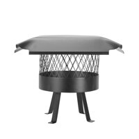 Draft King CBO811 Round Slip In Black Galvanized Steel Single Flue Chimney Cap with Legs Welded onto the Cap, 10" Diameter