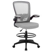 Drafting Chair Tall Office Chair Standing Desk Chair with Lumbar Support Height Adjustable Armrest Footrest Mid Back Swivel Rolling Mesh Computer C...