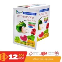 [Dragon] Hộp 12 gói bột rau câu dừa nguyên liệu chế biến rau câu trái dừa 10gr gói