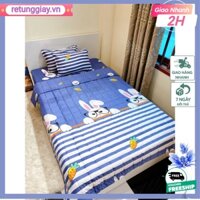 Drap ga bo chun bọc đệm giường đơn[1m2x2m]mẫu thỏ đeo kính
