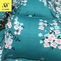 Drap Giường Ga Giường Cotton Thắng Lợi Mẫu Mới Mát Mềm Mịn Đẹp Vượt Thời Gian - Mẫu Hoa Xanh - AT HOME - Bộ 4 món 1m4x2m