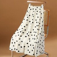 Drape Chấm Bi Váy Cao Cấp Ôm Hơn Nhìn Giữa Chiều Dài Voan Lớn Viền Chữ A Cổ Tích Dài S