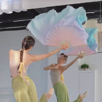 Dream Pink Tím Xanh Dương Quạt Khiêu Vũ Cổ Điển Vũ Dài Lụa Quạt Cao Su Bang Yangko Lụa Quạt Khiêu Vũ Trung Quốc Quạt Nhảy Múa Cổ Triều Tiên20250308