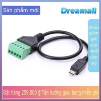 Dreamall Micro USB Nam đến 5 Pin Vít Nối W/30 cm Lá Chắn Nhà Ga Cắm Cáp