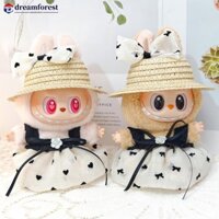 Dreamforest Dễ Thương Tinh Tế Tình Yêu Nơ Đầm Mũ Giày Phù Hợp Với Mini Thời Trang Móc Khóa Búp Bê Quần Áo Trang Trí Phụ Kiện Cho 15 / 17CM Labubububu Búp Bê H3I8