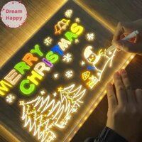 Dreamhappy Bảng ghi chú Led lớn có màu sắc Đèn Led phát sáng Bảng tin Acrylic Bảng vẽ Led Bảng viết Bảng xóa khô có và 7 bút VN