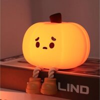 Dreaming MY DREAM Đèn ngủ bí ngô dễ thương Đèn LED silicon có thể sạc lại Đèn cảm ứng đầu giường, Đèn ngủ bí ngô cho trẻ em, Đồ chơi trang trí Halloween, Cho con bú cho bé