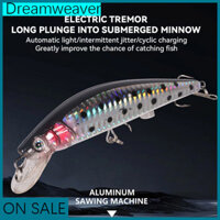 Dreamweaver Robot Bơi Mồi 5 '' Điện Rung Minnow Với 2 Móc Trible Mồi Điện USB Sạc