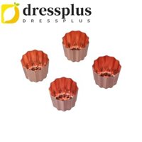 Dressplus 4 Khuôn Làm Bánh Kẹo, Khuôn Làm Bánh Canele Chống Dính Mini, Máy Nướng Phong Cách Pháp Hợp Kim Nhôm Cupcake Khuôn Bánh Ngọt