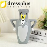 Dressplus Bình hoa mèo, Nhựa thủ công Bình Tom và Jerry dễ thương, Hộp đựng thực vật Phim hoạt hình Hộp đựng bút thủ công Phòng khách Máy tính để bàn