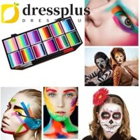 Dressplus Body Face Painting Kit, Rainbow Sọc Nhiều Màu Trang Điểm Body Art Painting, Mỹ Phẩm Chống Thấm Nước Lâu Dài Hình Xăm Công Cụ Trang Điểm Halloween Lễ Hội