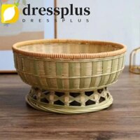 Dressplus Giỏ dệt tre, Giỏ trưng bày bánh mì thủ công phong cách mục vụ, Đồ lặt vặt sắp xếp Retro thoáng khí Giỏ trái cây dung tích lớn Kẹo