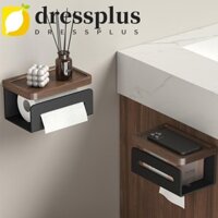 Dressplus Hộp đựng giấy vệ sinh, Hộp đựng giấy cuộn chống mài mòn bằng hợp kim nhôm, Hộp đựng khăn tay chống nước treo tường không cần khoan Giá điện thoại phòng tắm
