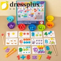 Dressplus Trò chơi hạt phù hợp màu sắc, Huấn luyện trí nhớ giữa cha mẹ và con cái Montessori Kẹp hạt Đồ chơi, Đồ chơi ghép hình Hạt đầy màu sắc Phân loại màu gỗ Phù hợp với quà tặng trẻ em
