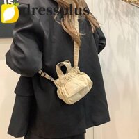 Dressplus Túi Đeo Vai Nylon, Túi Đeo Ngang Phong Cách Hàn Quốc Túi Vải, Túi Xô Dễ Thương Màu Trơn Nhẹ Túi Bánh Bao Nhân Viên Văn Phòng