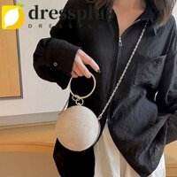 Dressplus Túi xách dây chuyền hình cầu, Túi tiệc dạ hội thanh lịch nỉ, Túi đeo vai Dung tích lớn Túi tròn nhỏ 3D sáng bóng cho đám cưới