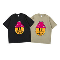 Drew Châu Âu Mỹ Nhỏ Đỏ Cưỡi Hood Mặt Cười Justin Bieber Cùng Phong Cách Áo Thun High Street Rời Nam Nữ Cặp Đôi Ngắn @ -