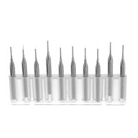 Drillpro DB-M4 10pcs 0.8mm Tungsten Steel Milling Cutter Bits 3.175mm Shank End Mills