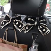 Dro- 8 Cái Nơ Dễ Thương Móc Xe Ô Tô Đa Năng Ghế Sau Móc Bộ Tựa Đầu Ví Móc Cho Ô Tô Phụ Kiện Trang Trí Ô Tô Túi Tạp Hóa Túi Xách Mũ Móc Treo