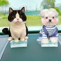 Dro- Cá Tính Thú Cưng Mèo Trang Trí Chó Hình Thức Đáng Yêu Chạy Bằng Tự Động Lắc Đầu Tượng Thú Cưng Trang Trí Xe Hơi